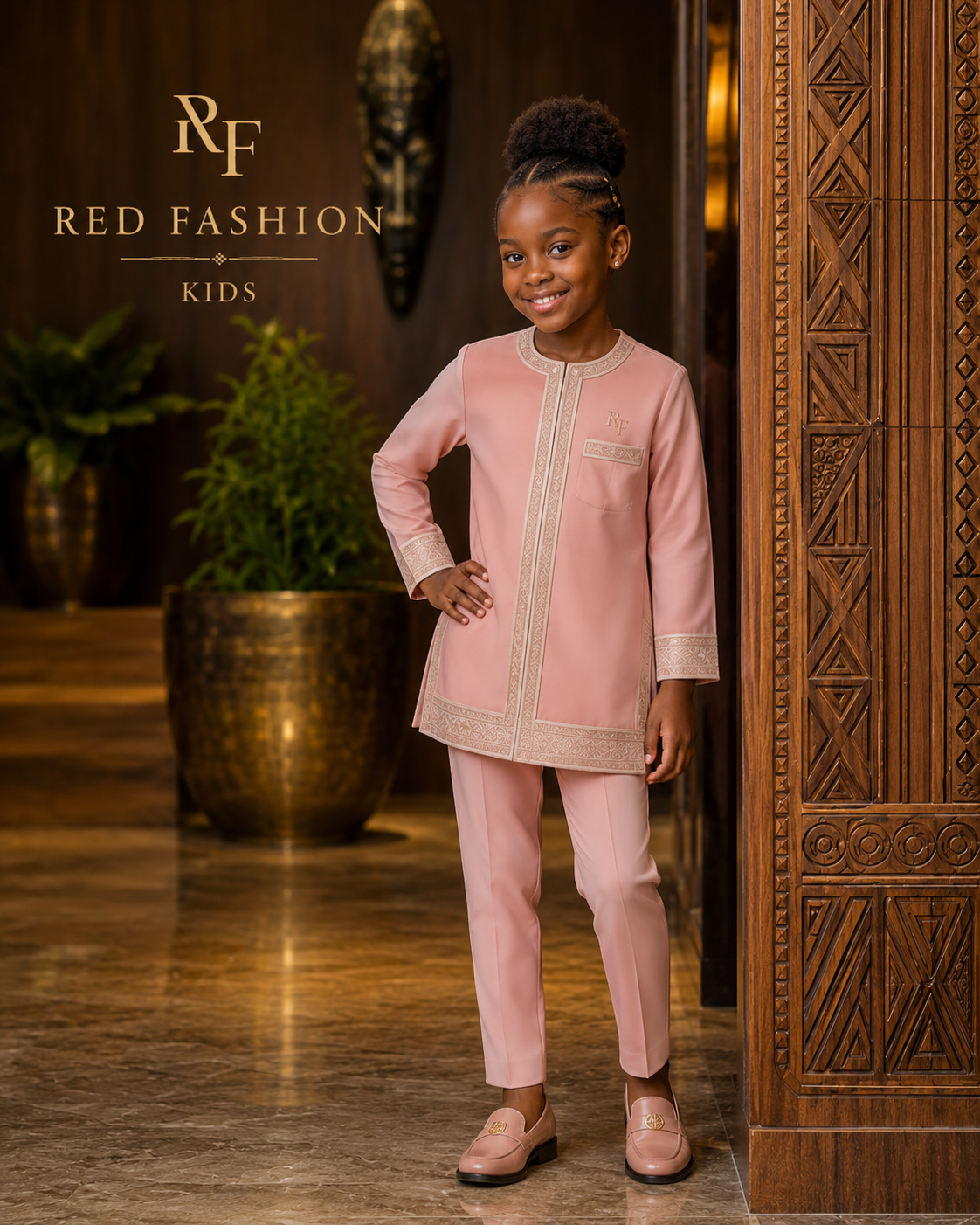 Red Fashion premium kids native outfit